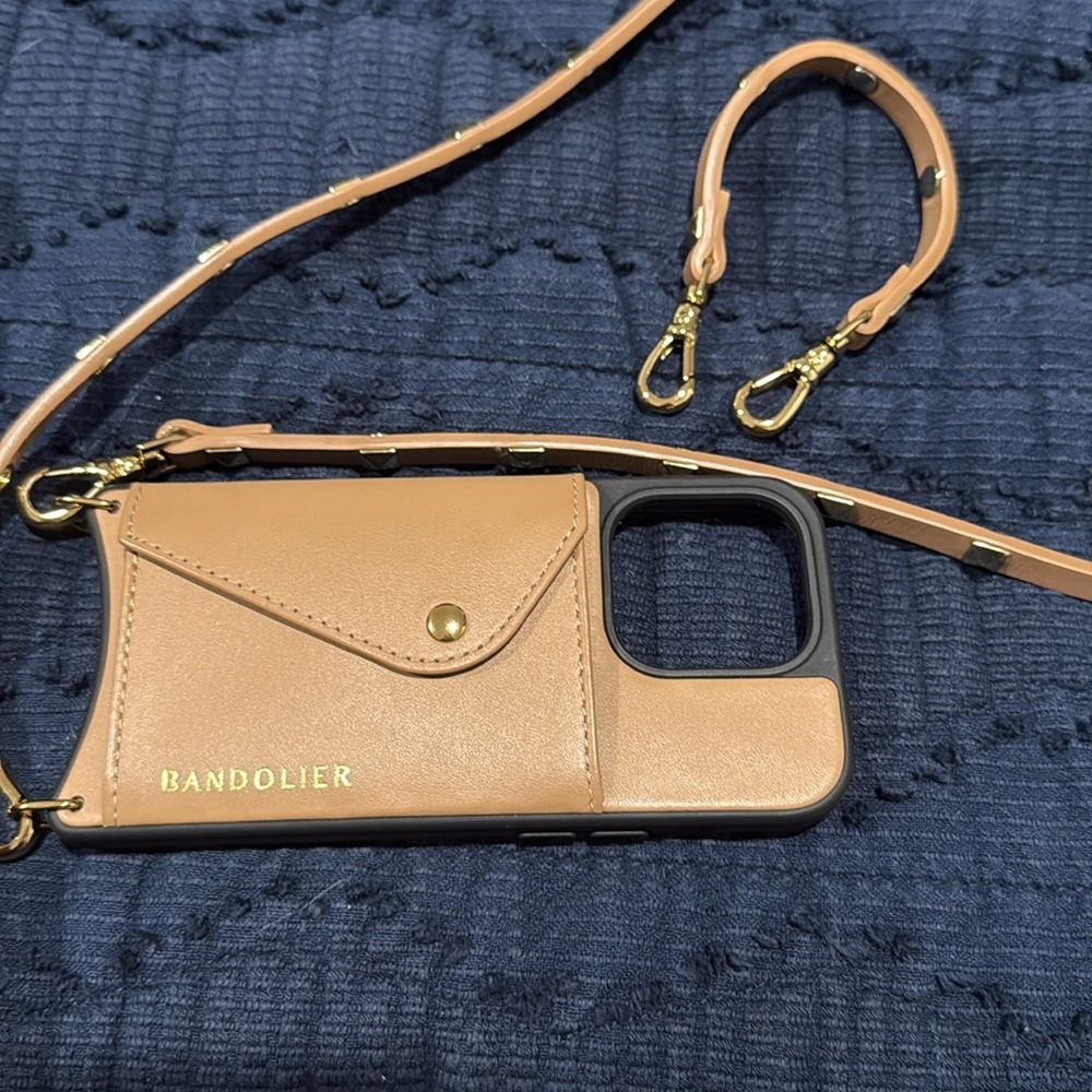 Bandolier Tan Phone Case with Strap